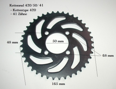 Kettenrad  Kettentype 420  420 52 41